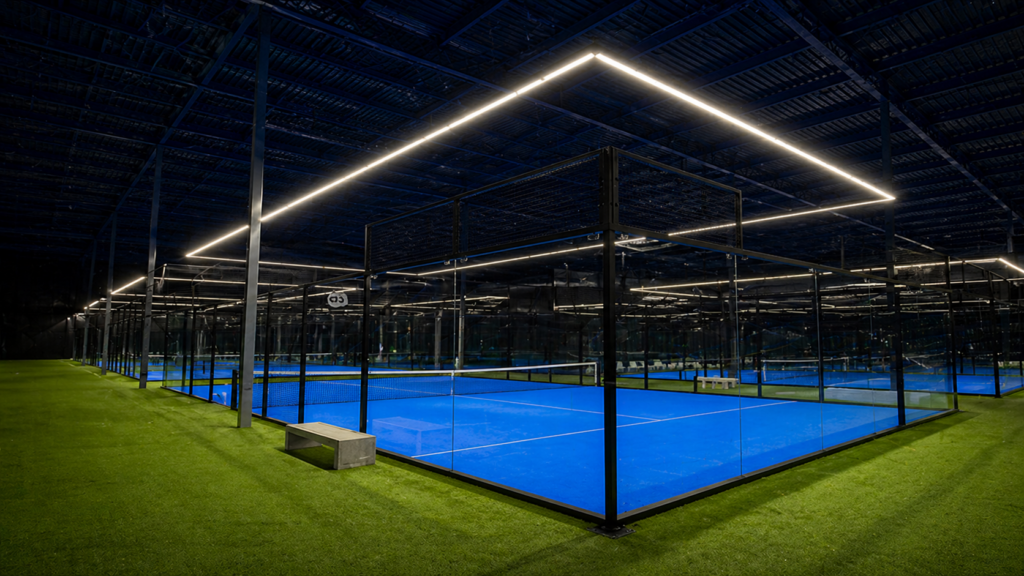 linear lighting for padel court