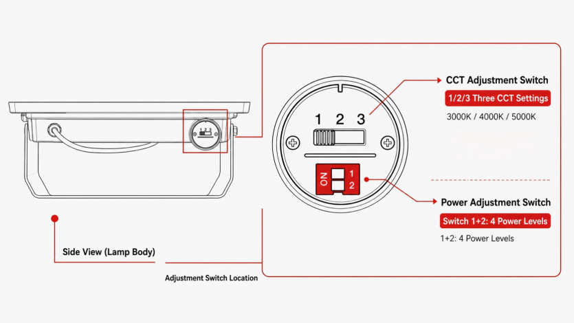 CCT/Wattage Changing Switch