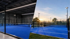 One indoor padel court and one outdoor padel court